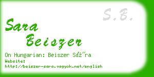 sara beiszer business card